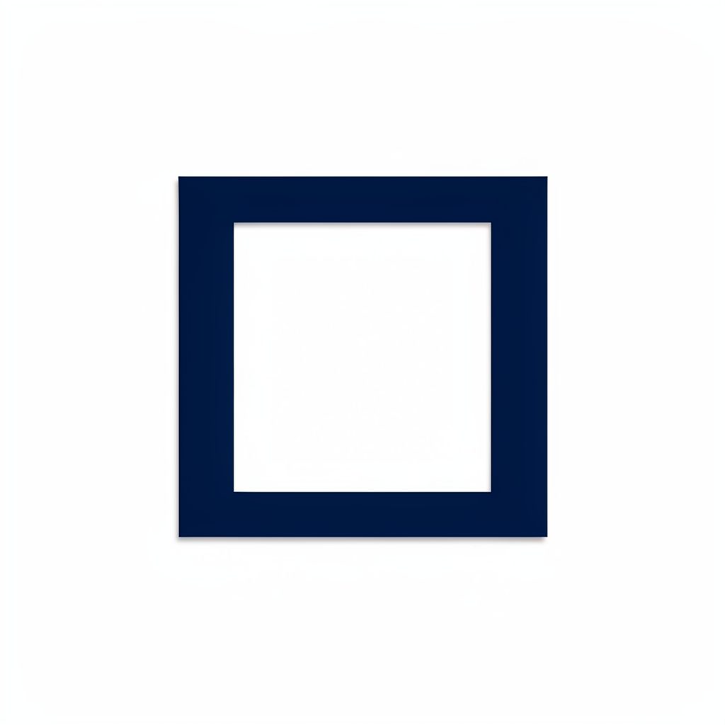 Small icon of a picture frame or gallery, dark blue on white